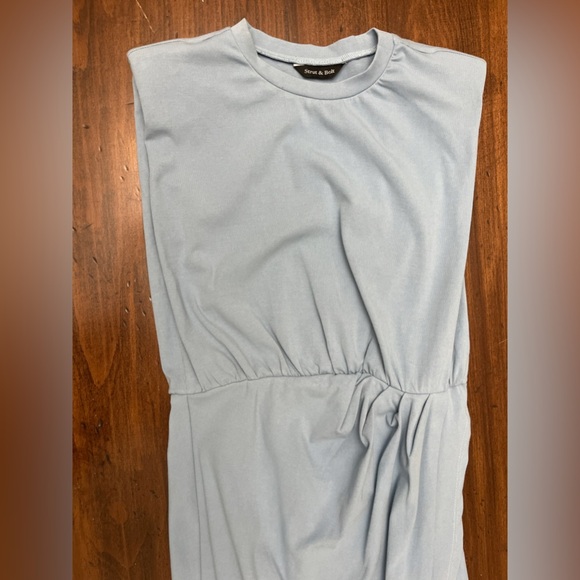 Strut & Bolt Shoulder Pad Wrap Dress Blue Size S / M Casual Comfortable Summer - Picture 9 of 16